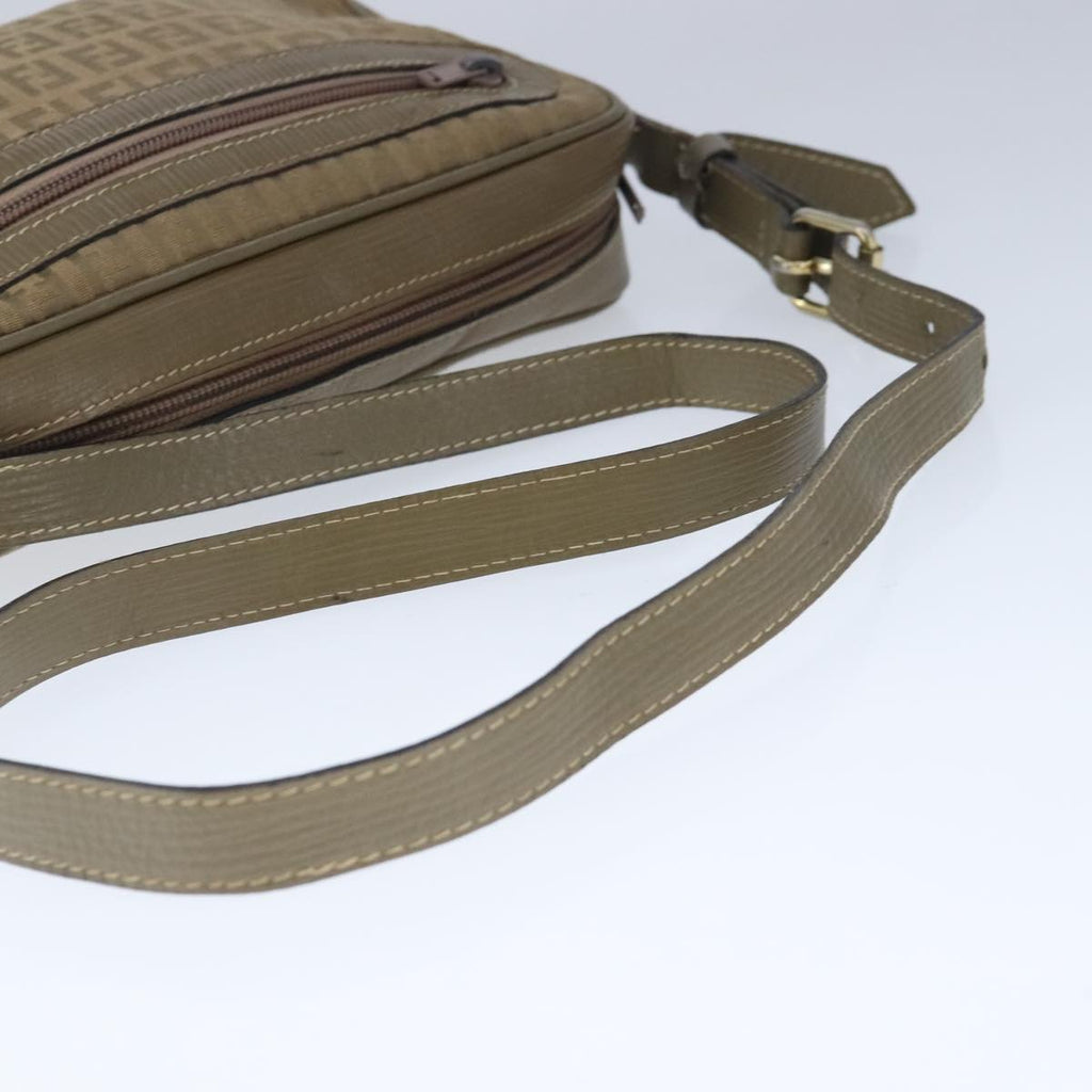 FENDI Zucchino Canvas Shoulder Bag Canvas Brown ti2303