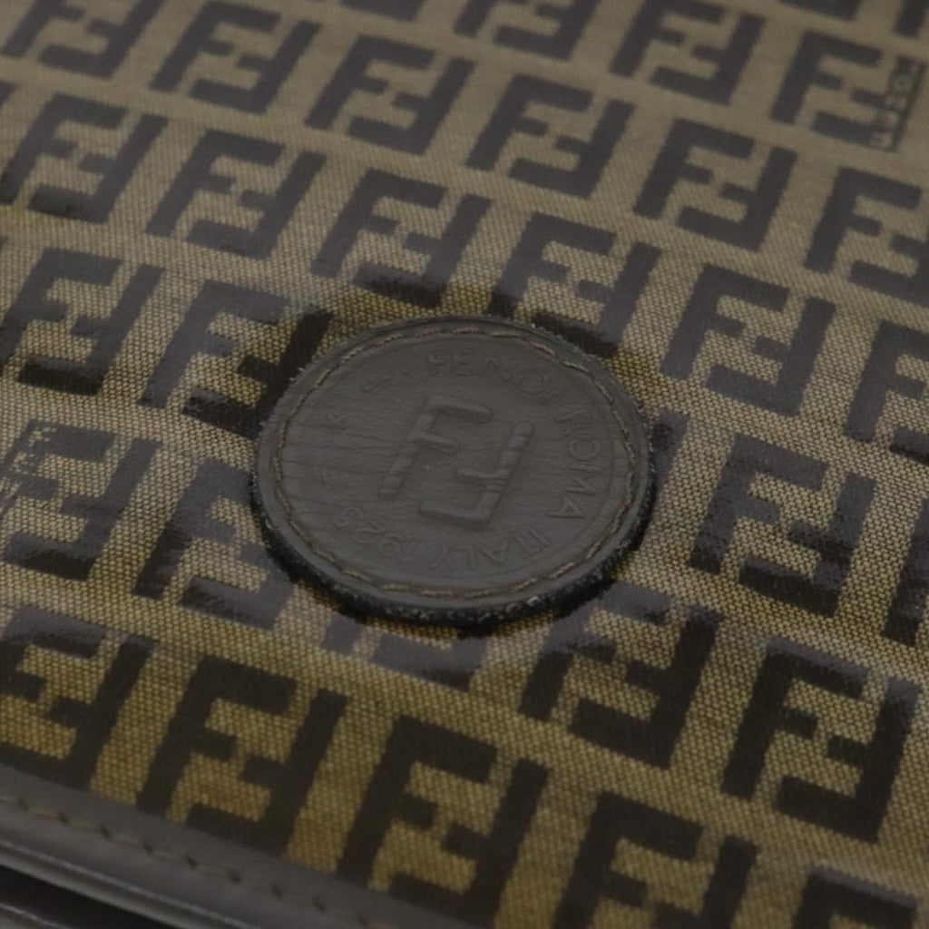 FENDI Zucchino Canvas Clutch Bag Coated Canvas Brown ti2310