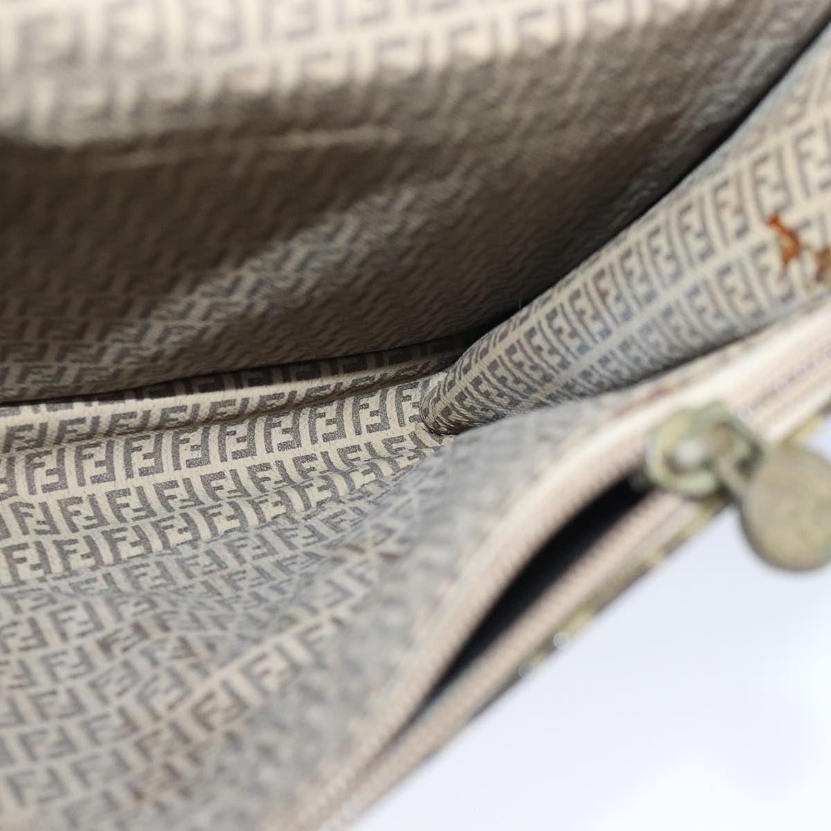 FENDI Zucchino Canvas Clutch Bag Coated Canvas Brown ti2310