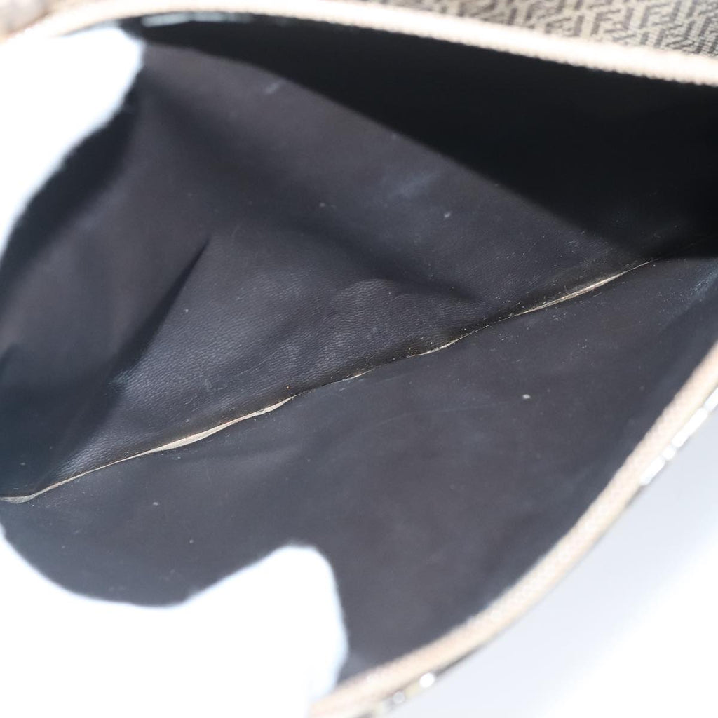 FENDI Zucchino Canvas Clutch Bag Coated Canvas Brown ti2310