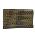 FENDI Zucchino Canvas Clutch Bag Coated Canvas Brown ti2310