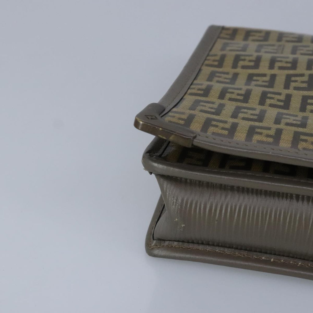 FENDI Zucchino Canvas Clutch Bag Coated Canvas Brown ti2310