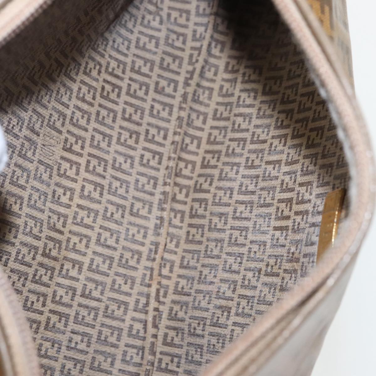 FENDI Zucchino Canvas Clutch Bag Coated Canvas 2Set Brown ti2312