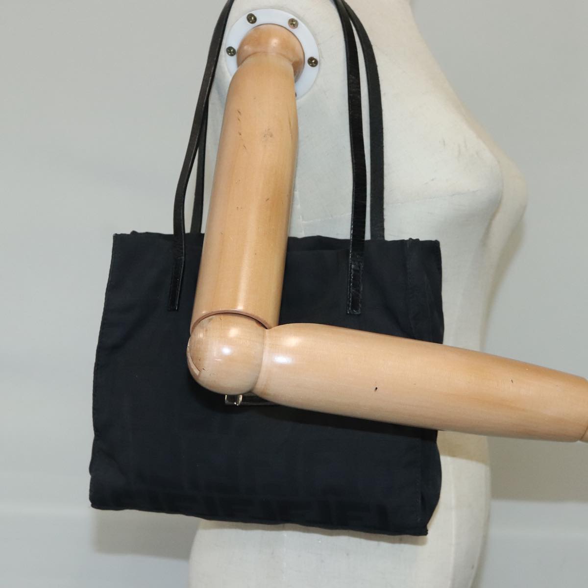 FENDI Zucca Canvas Hand Bag Nylon Black ti2314
