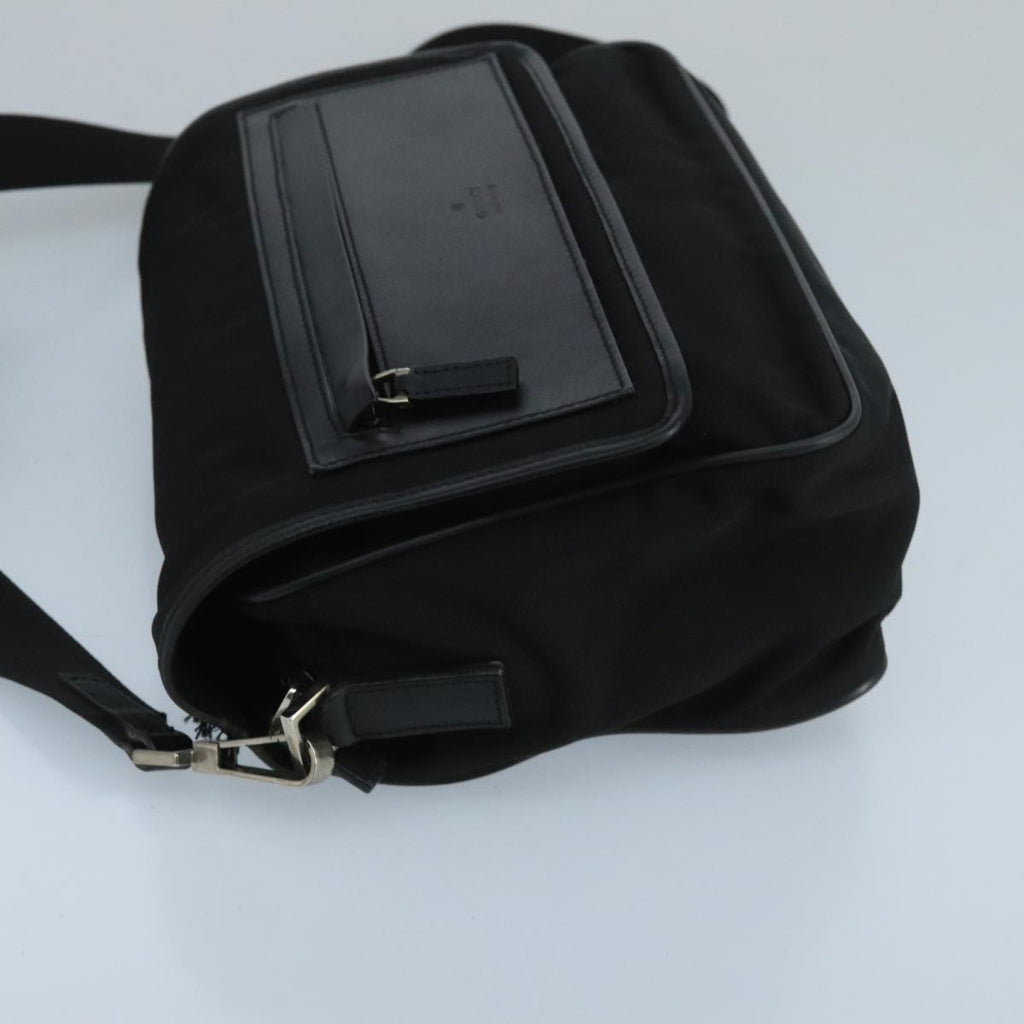 GUCCI Shoulder Bag Nylon Leather Black Silver 019 0375 ti2315