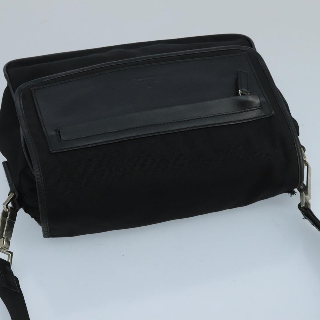 GUCCI Shoulder Bag Nylon Leather Black Silver 019 0375 ti2315