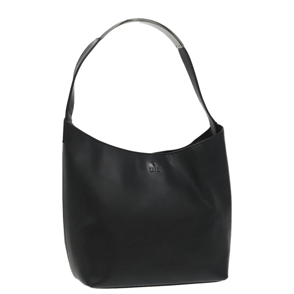 GUCCI Shoulder Bag Leather Black Silver 001 3298 ti2316