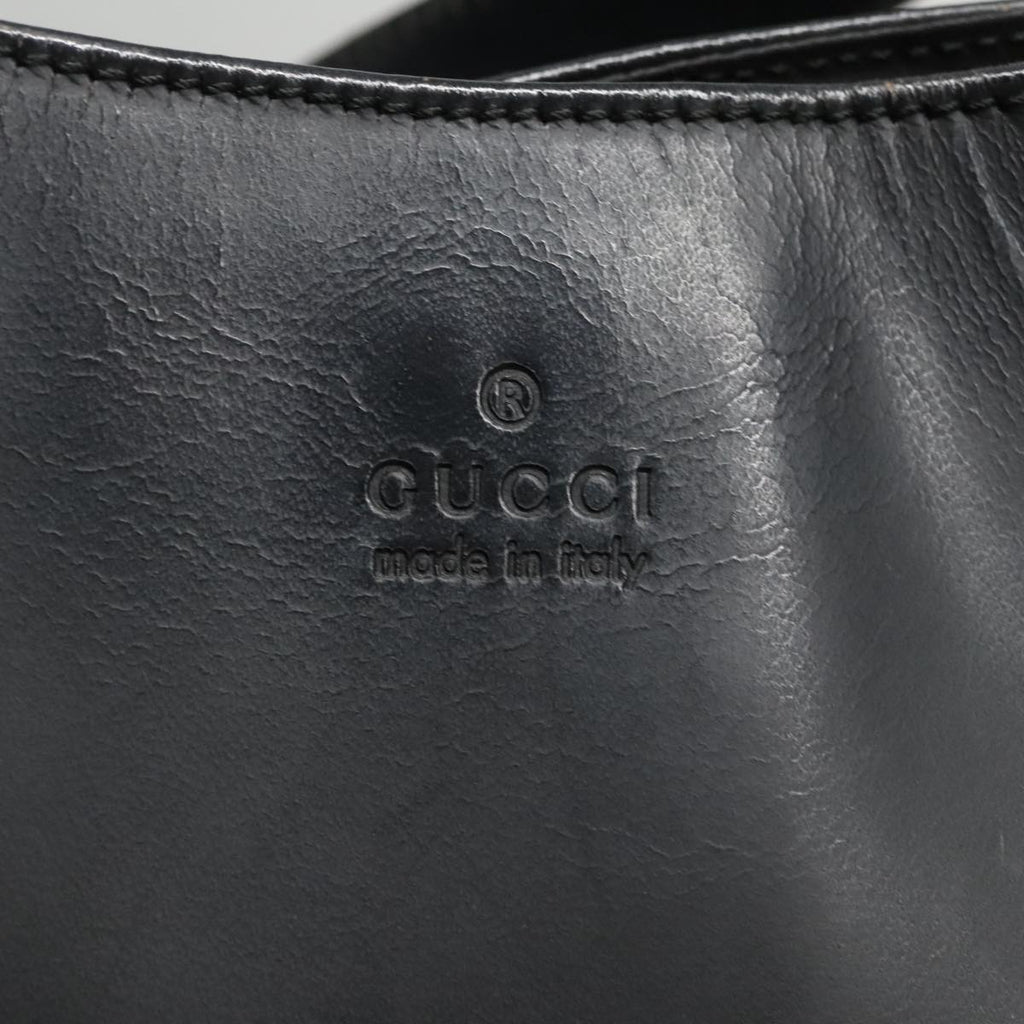 GUCCI Shoulder Bag Leather Black Silver 001 3298 ti2316