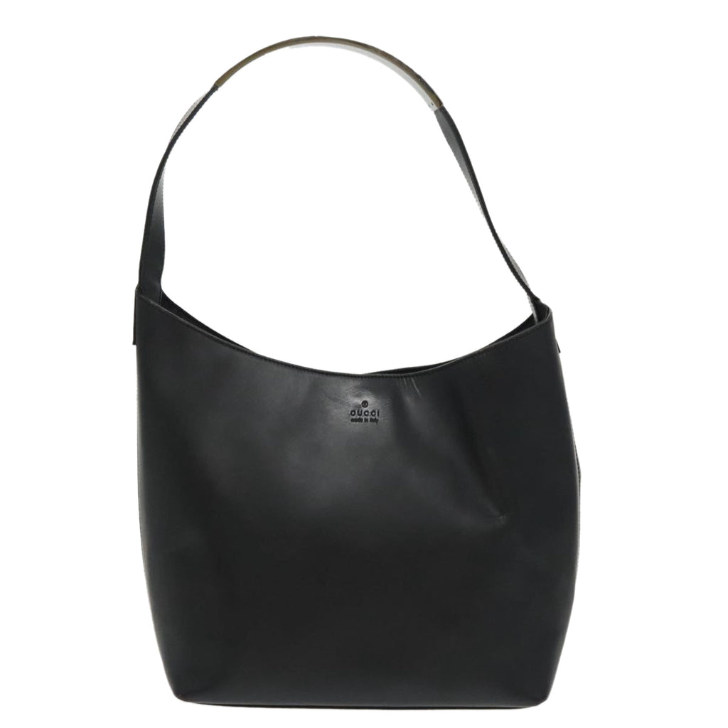 GUCCI Shoulder Bag Leather Black Silver 001 3298 ti2316