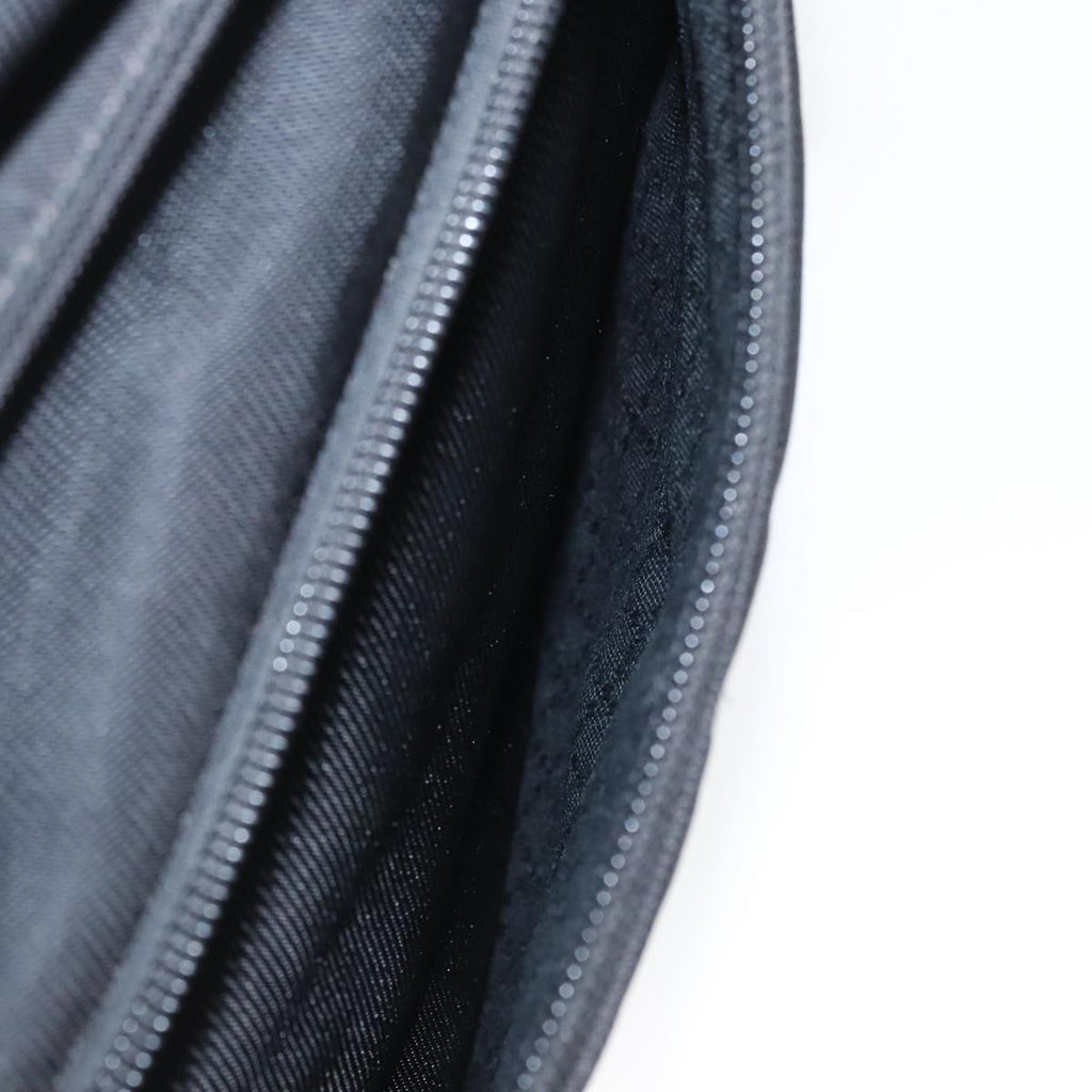 GUCCI Bamboo Hand Bag Nylon Leather 2way Black Silver ti2317