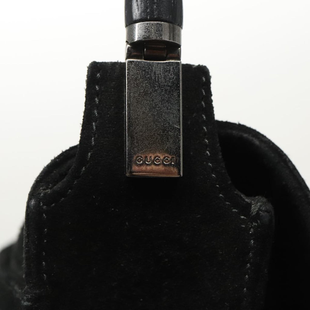 GUCCI Bamboo Shoulder Bag Suede Black 001 3239 ti2332