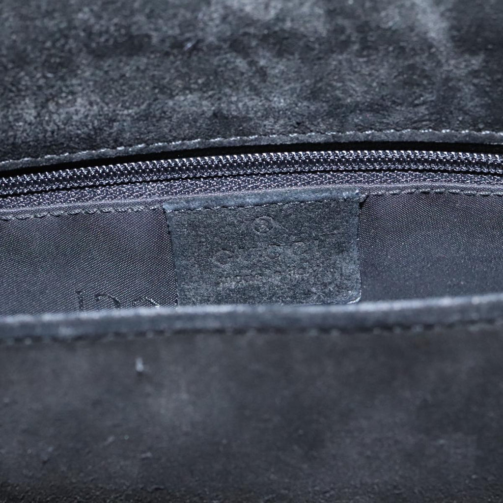 GUCCI Bamboo Shoulder Bag Suede Black 001 3239 ti2332