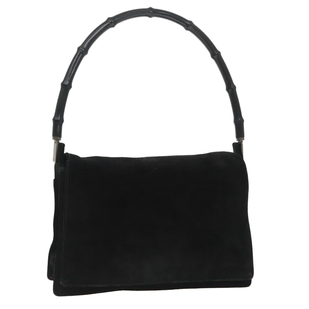 GUCCI Bamboo Shoulder Bag Suede Black 001 3239 ti2332