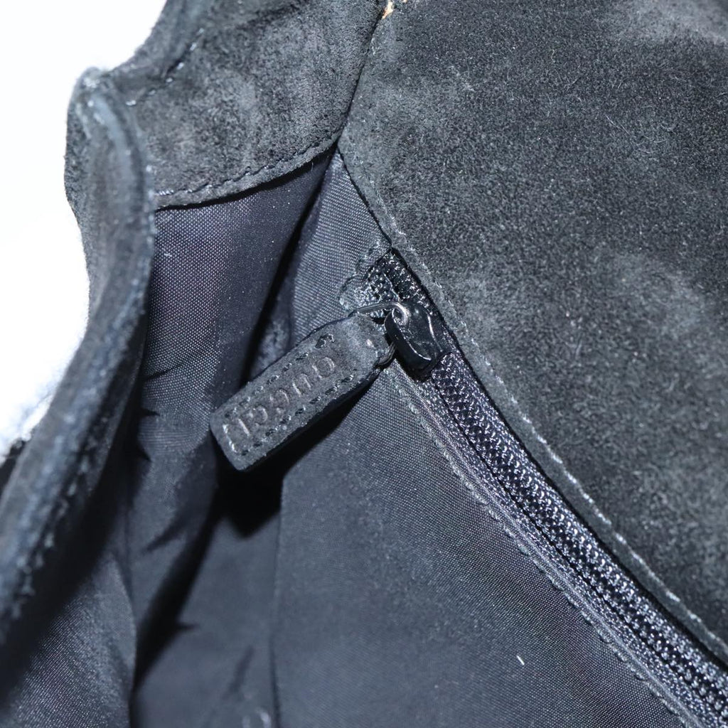 GUCCI Bamboo Shoulder Bag Suede Black 001 3239 ti2332