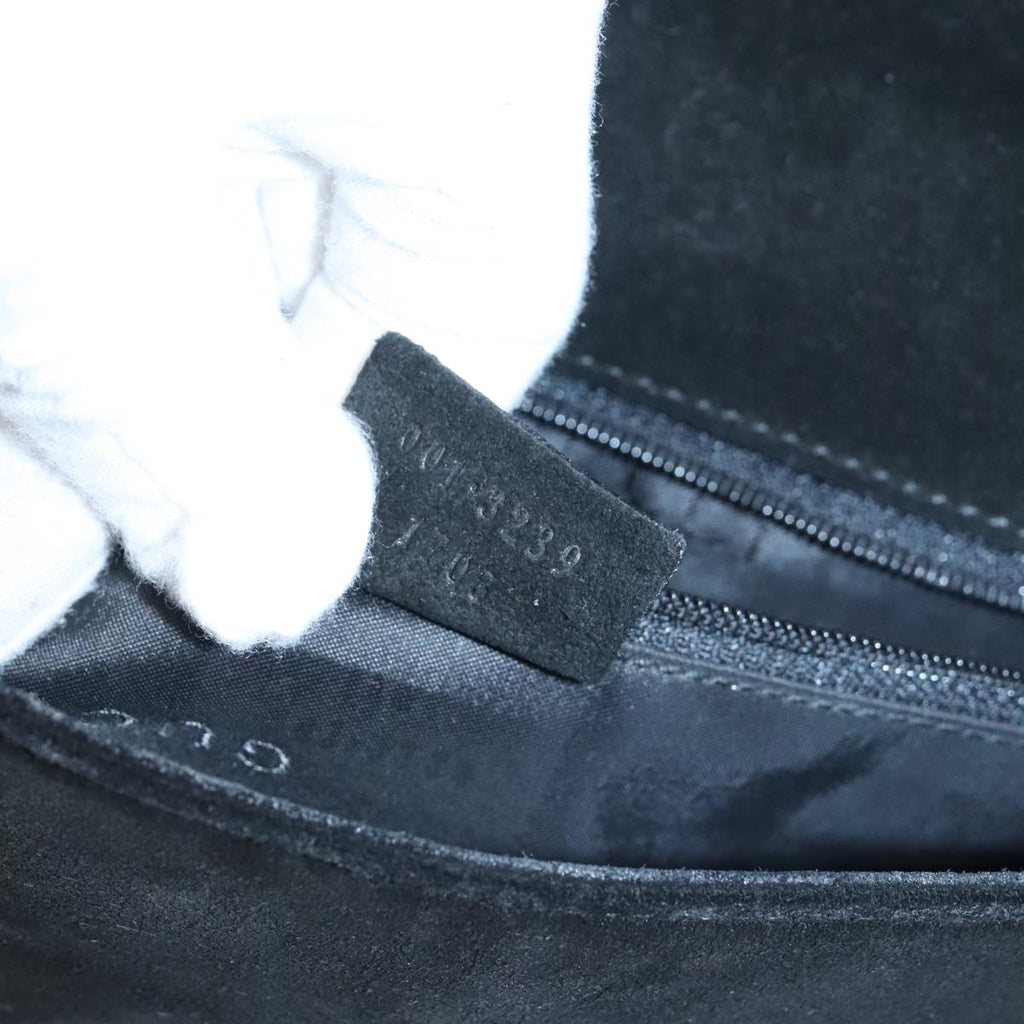 GUCCI Bamboo Shoulder Bag Suede Black 001 3239 ti2332
