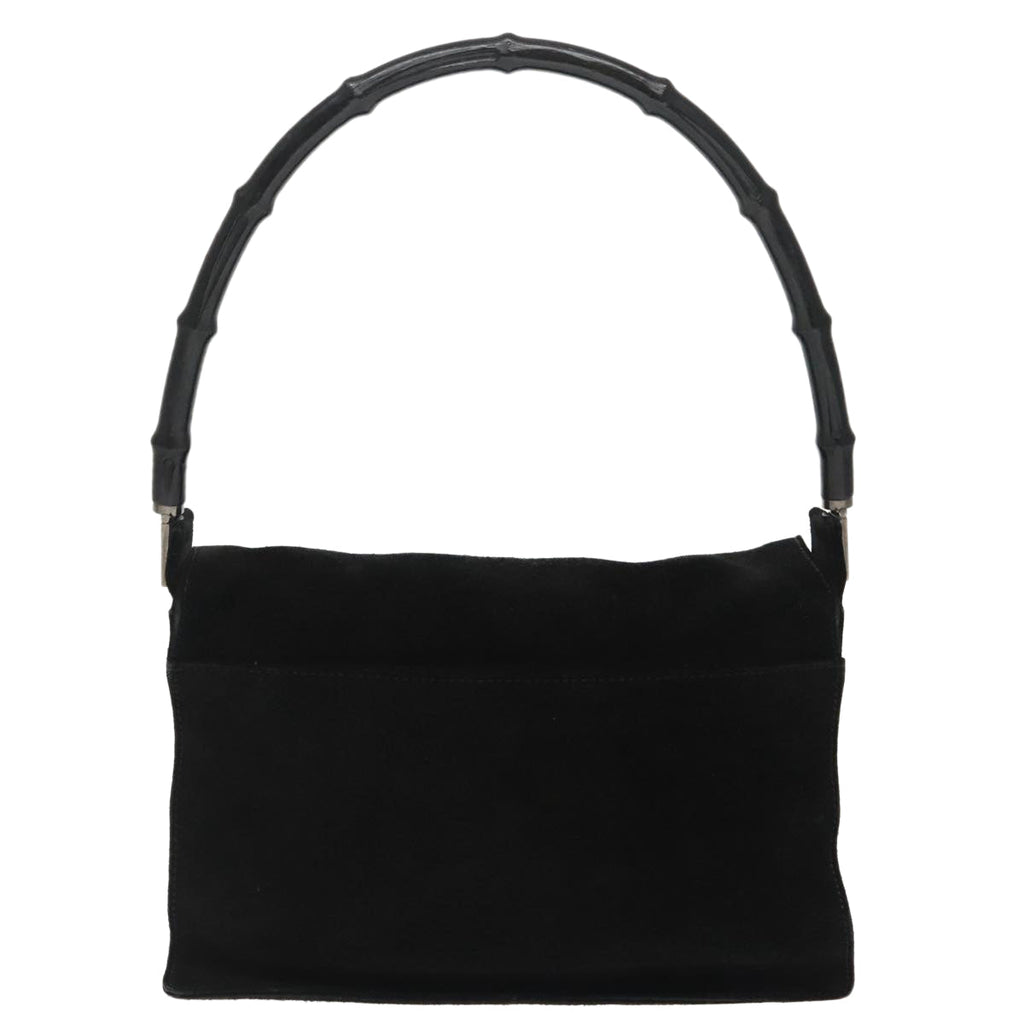 GUCCI Bamboo Shoulder Bag Suede Black 001 3239 ti2332
