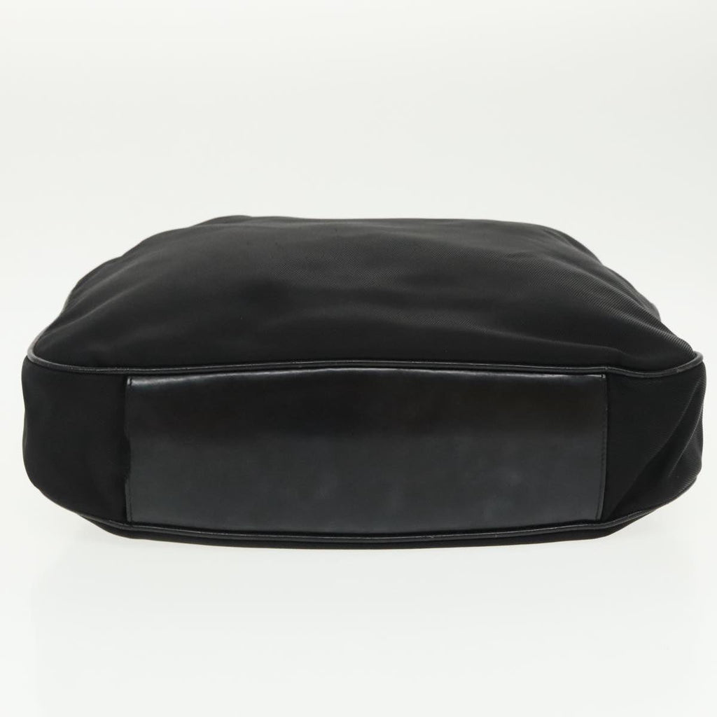 GUCCI Bamboo Hand Bag Nylon Leather 2way Black Silver ti2334