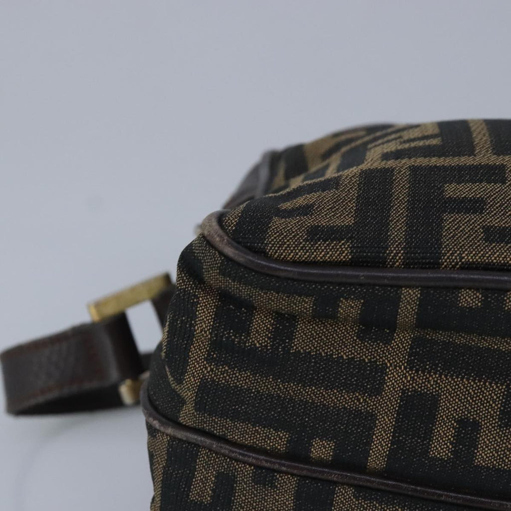 FENDI Zucca Canvas Shoulder Bag Canvas Brown ti2335