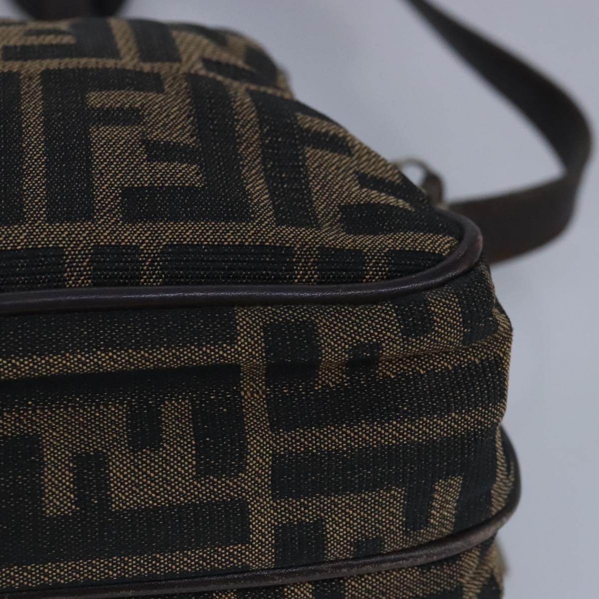 FENDI Zucca Canvas Shoulder Bag Canvas Brown ti2335