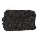 FENDI Zucca Canvas Shoulder Bag Canvas Brown ti2335
