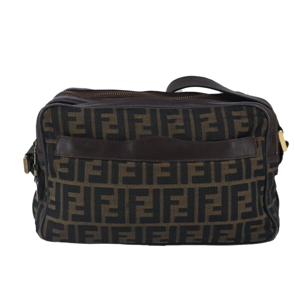 FENDI Zucca Canvas Shoulder Bag Canvas Brown ti2335