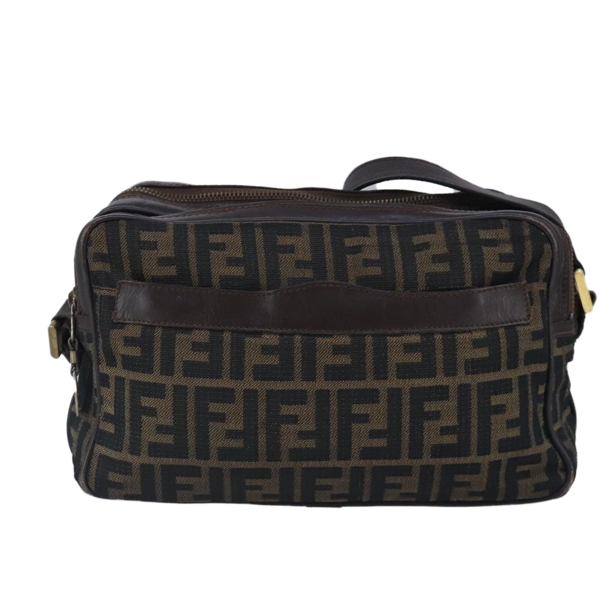 FENDI Zucca Canvas Shoulder Bag Canvas Brown ti2335