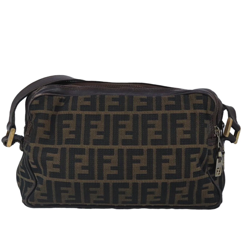 FENDI Zucca Canvas Shoulder Bag Canvas Brown ti2335