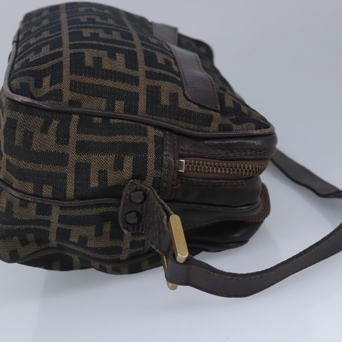 FENDI Zucca Canvas Shoulder Bag Canvas Brown ti2335
