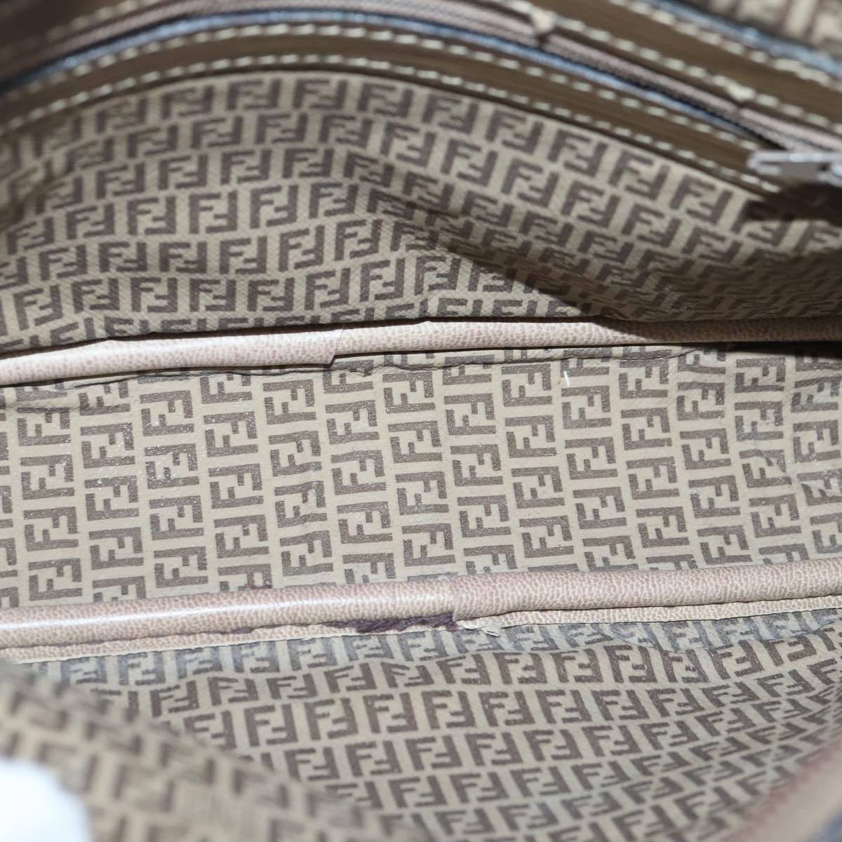 FENDI Zucchino Canvas Shoulder Bag Coated Canvas Brown ti2336