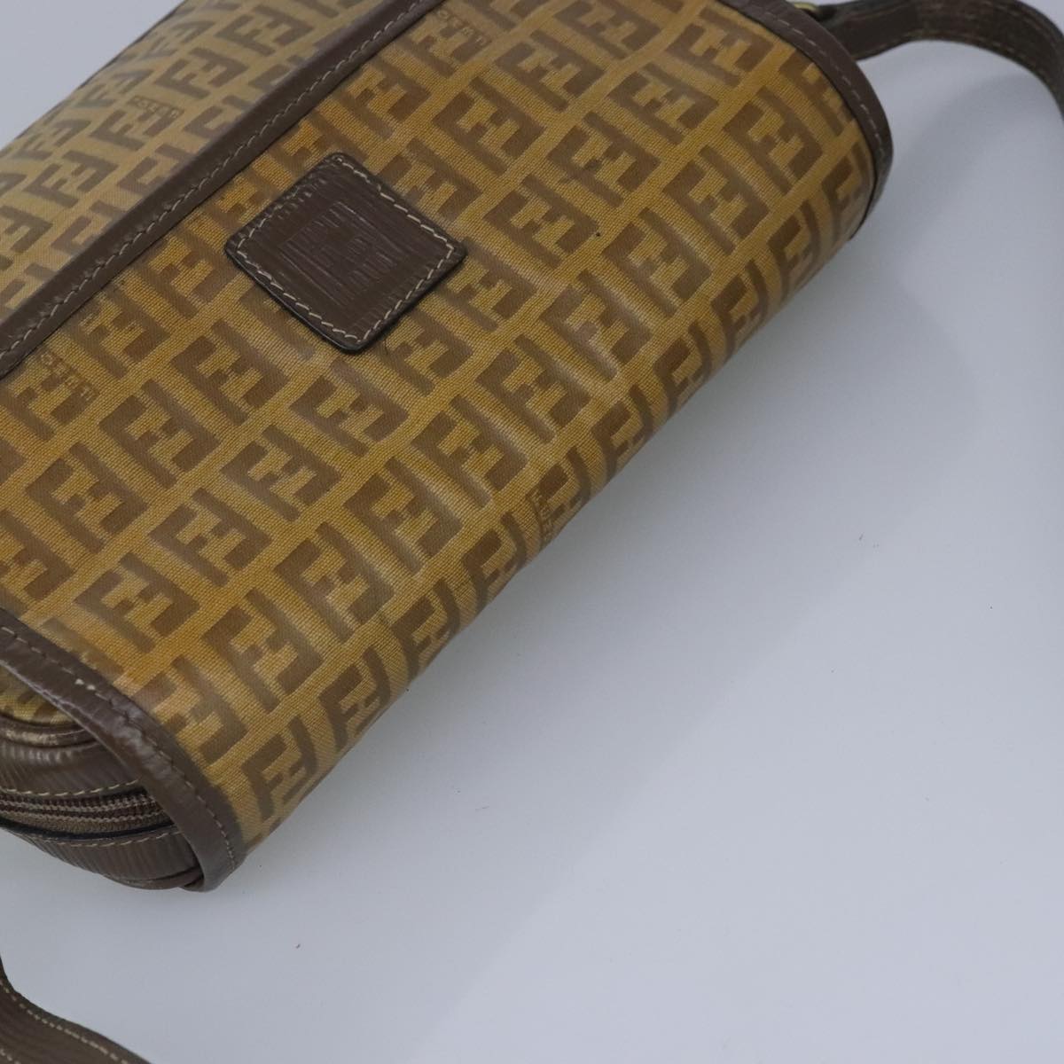 FENDI Zucchino Canvas Shoulder Bag Coated Canvas Brown ti2336
