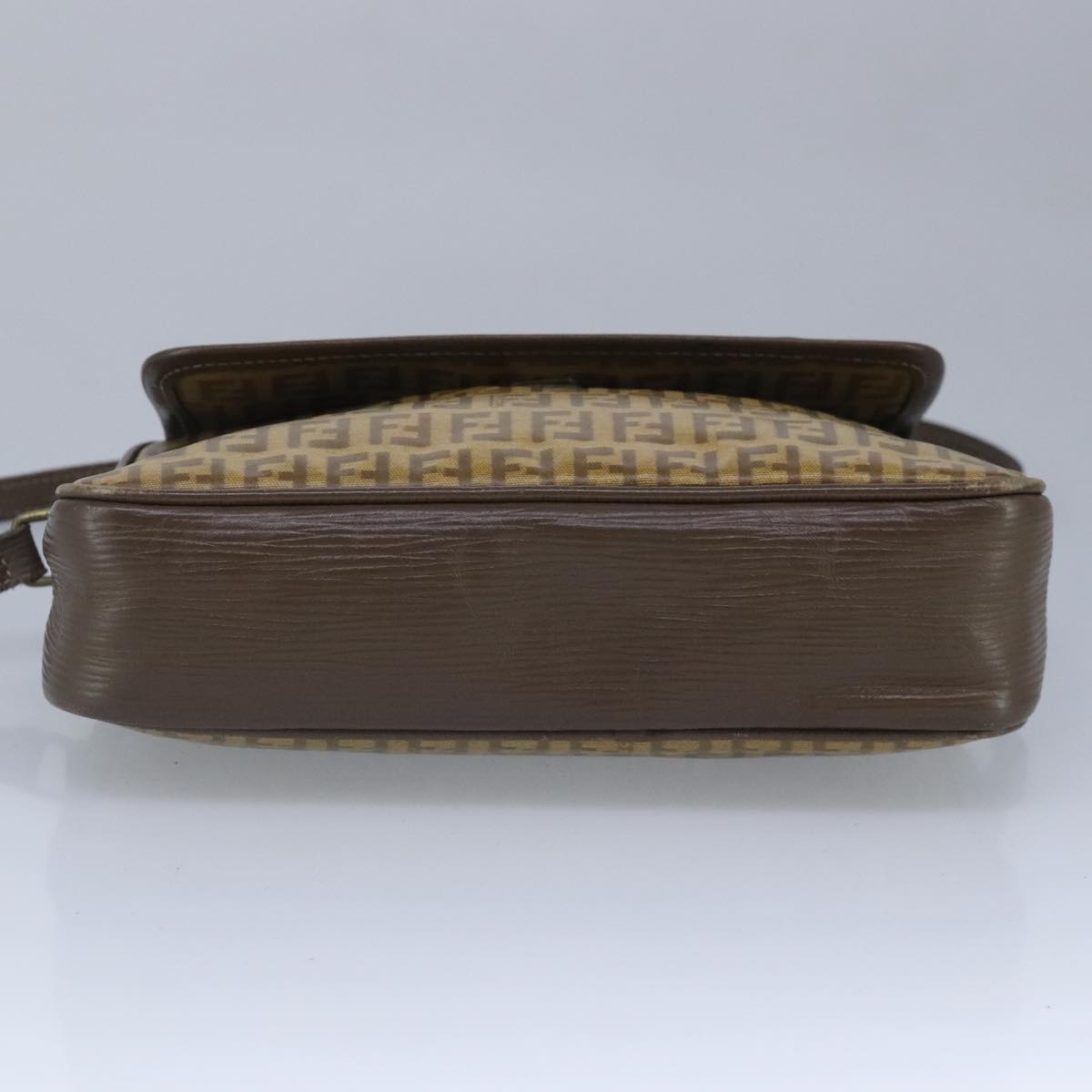 FENDI Zucchino Canvas Shoulder Bag Coated Canvas Brown ti2336