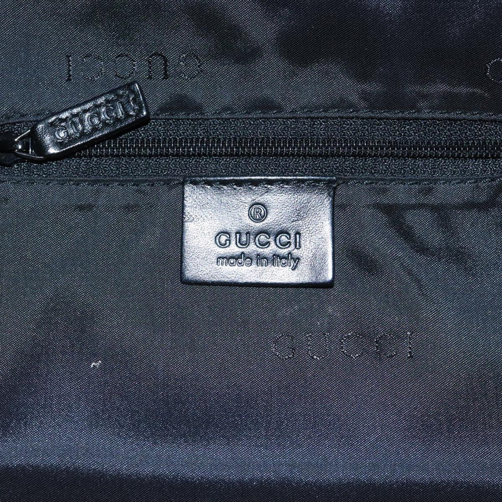 GUCCI Shoulder Bag Nylon Black Silver 001 1955 ti2338