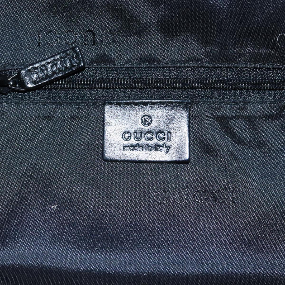 GUCCI Shoulder Bag Nylon Black Silver 001 1955 ti2338