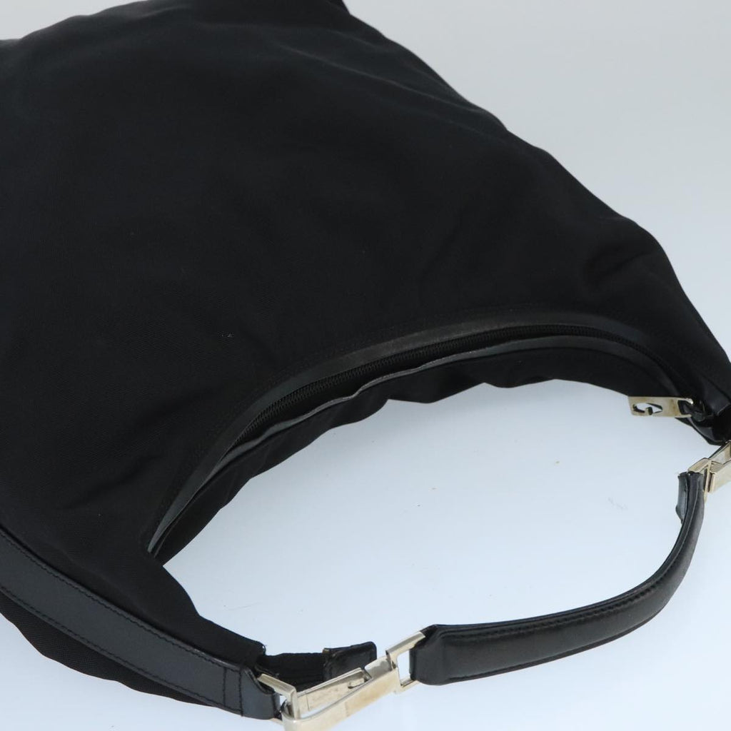 GUCCI Shoulder Bag Nylon Black Silver 001 1955 ti2338