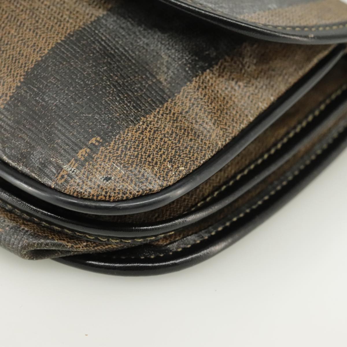 FENDI Pecan Canvas Shoulder Bag Coated Canvas Brown ti2352