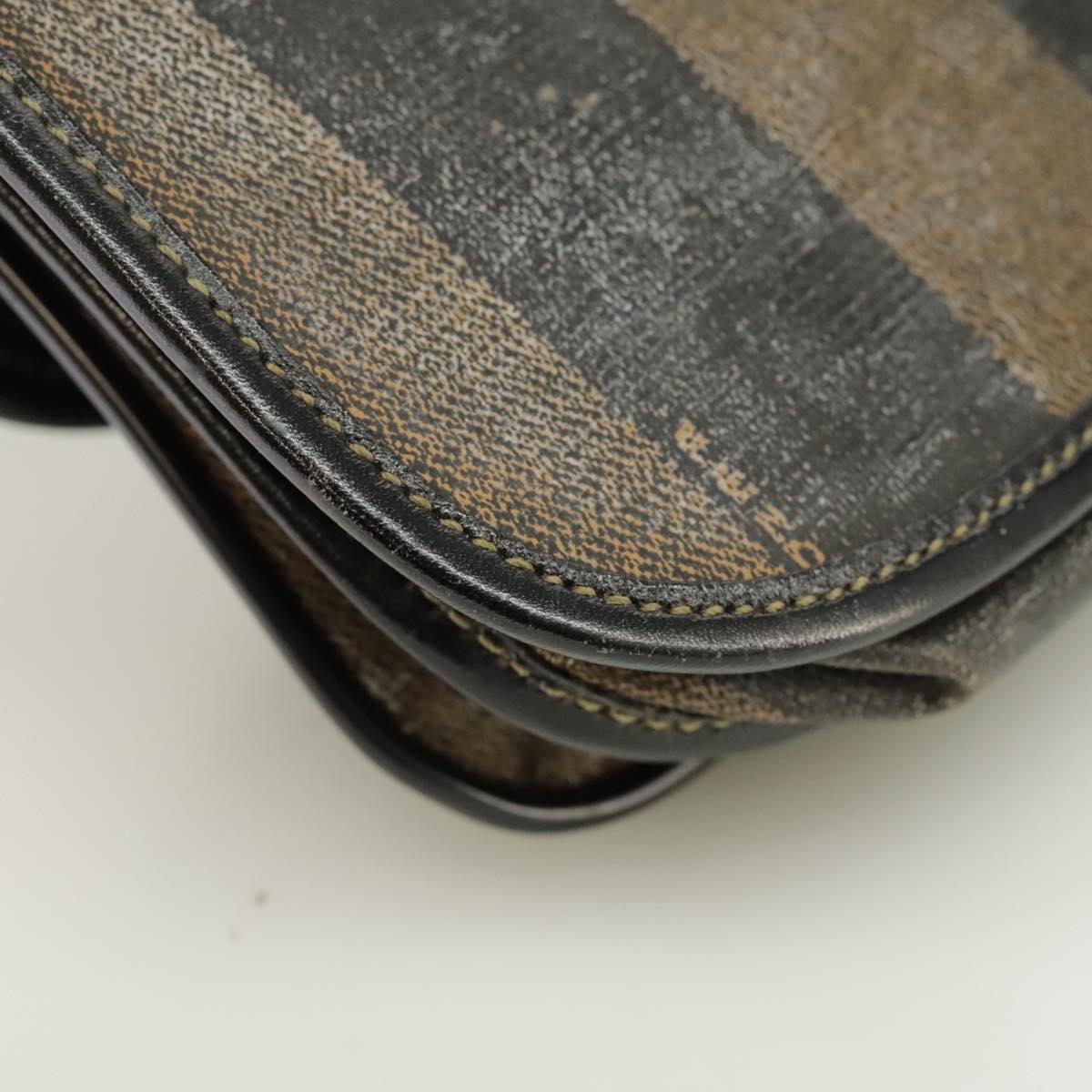 FENDI Pecan Canvas Shoulder Bag Coated Canvas Brown ti2352