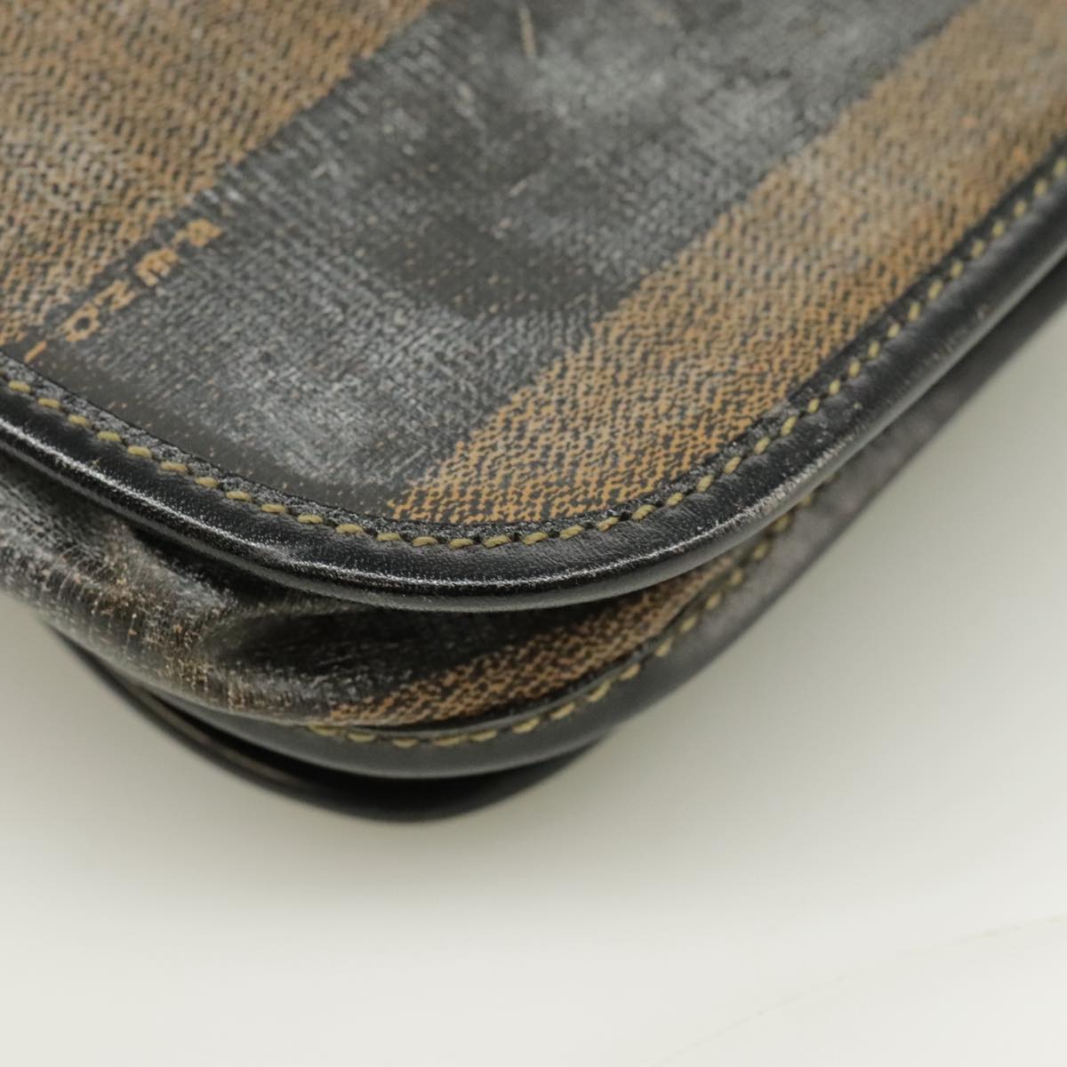 FENDI Pecan Canvas Shoulder Bag Coated Canvas Brown ti2352