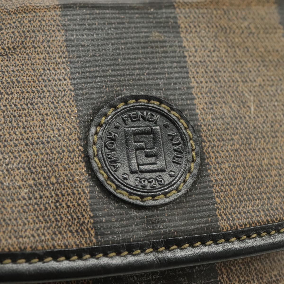 FENDI Pecan Canvas Shoulder Bag Coated Canvas Brown ti2352
