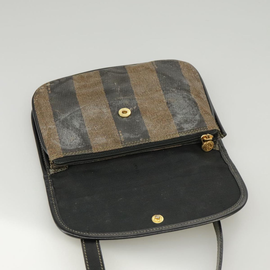 FENDI Pecan Canvas Shoulder Bag Coated Canvas Brown ti2352