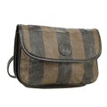 FENDI Pecan Canvas Shoulder Bag Coated Canvas Brown ti2352