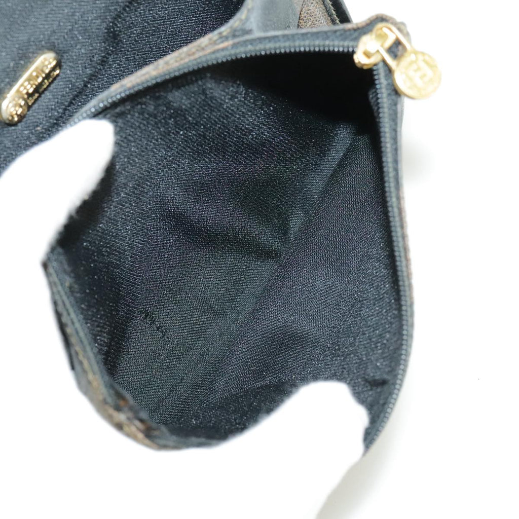FENDI Pecan Canvas Shoulder Bag Coated Canvas Brown ti2352