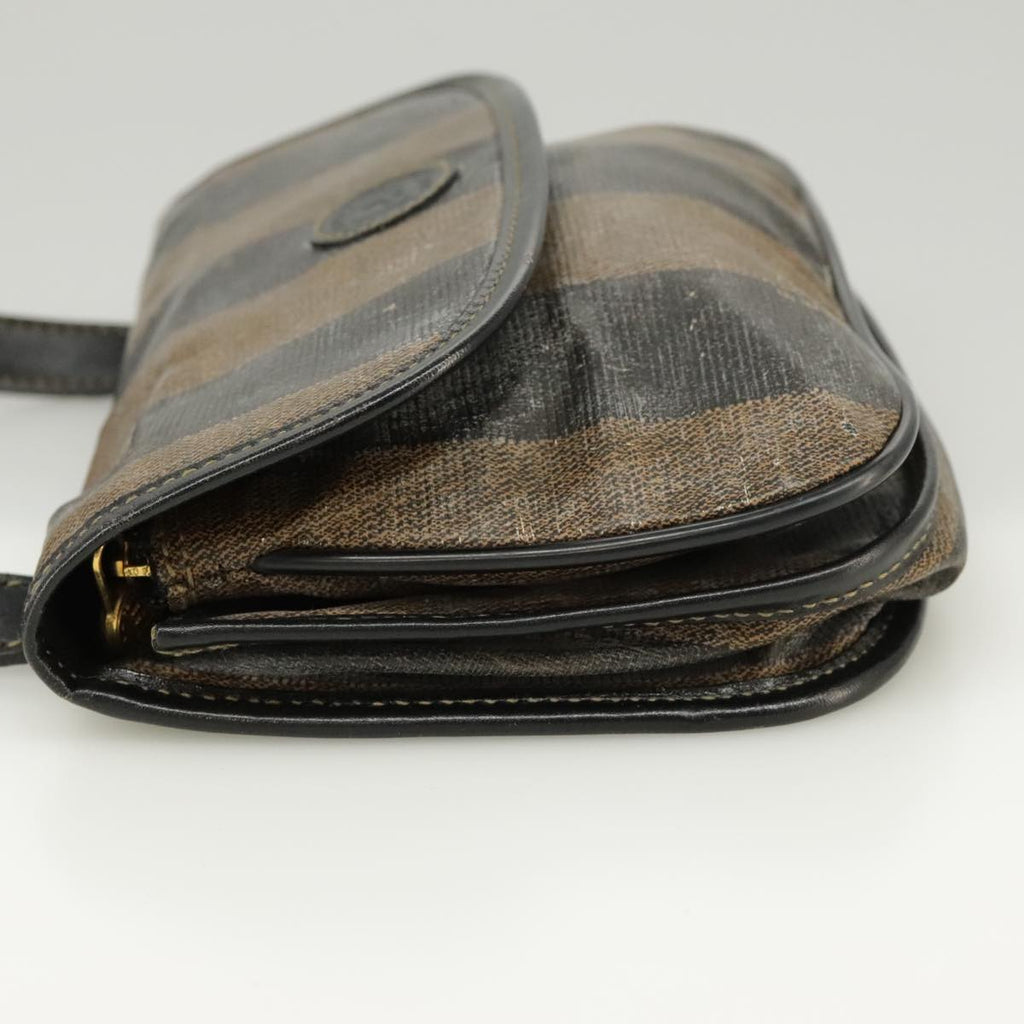 FENDI Pecan Canvas Shoulder Bag Coated Canvas Brown ti2352