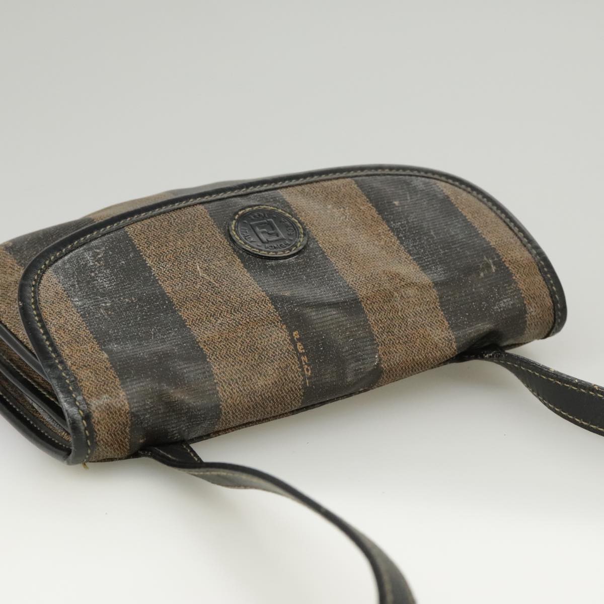 FENDI Pecan Canvas Shoulder Bag Coated Canvas Brown ti2352