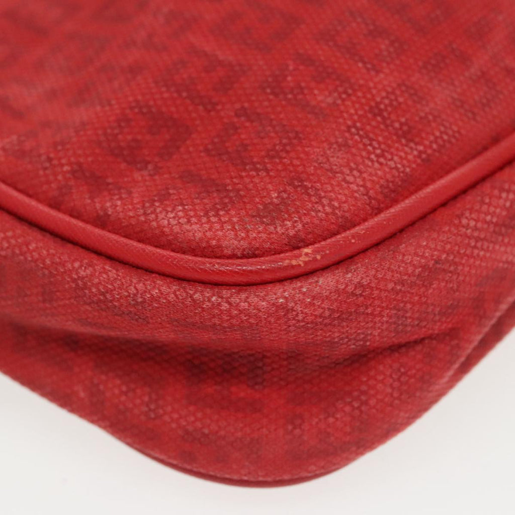 FENDI Zucchino Canvas Shoulder Bag Coated Canvas Red ti2358