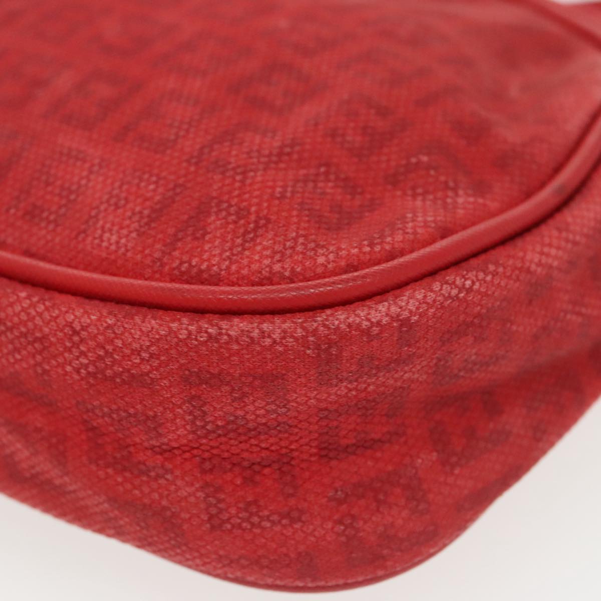 FENDI Zucchino Canvas Shoulder Bag Coated Canvas Red ti2358