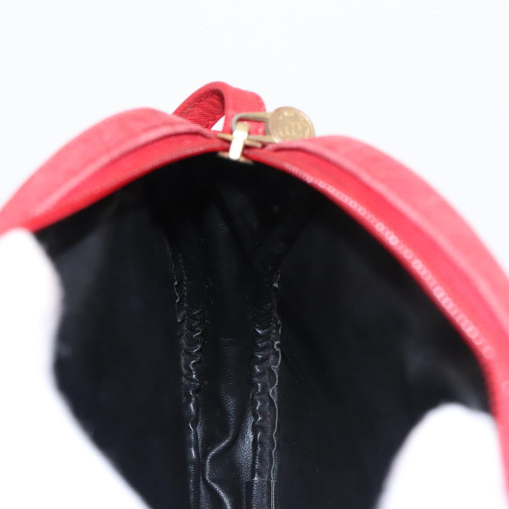 FENDI Zucchino Canvas Shoulder Bag Coated Canvas Red ti2358