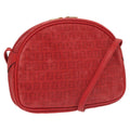 FENDI Zucchino Canvas Shoulder Bag Coated Canvas Red ti2358