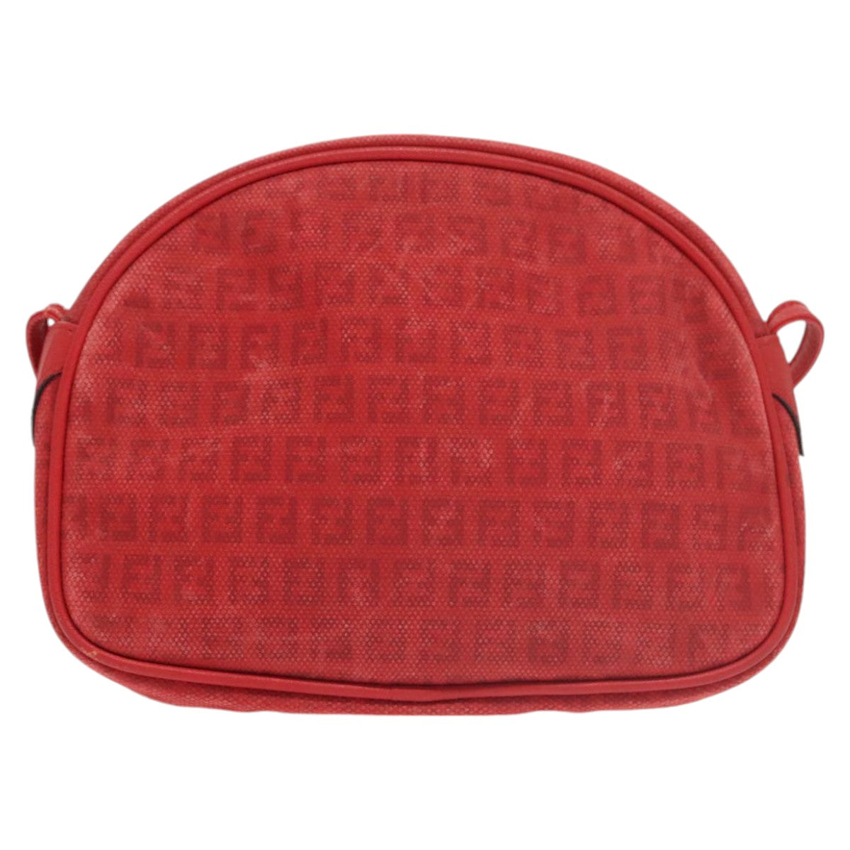 FENDI Zucchino Canvas Shoulder Bag Coated Canvas Red ti2358