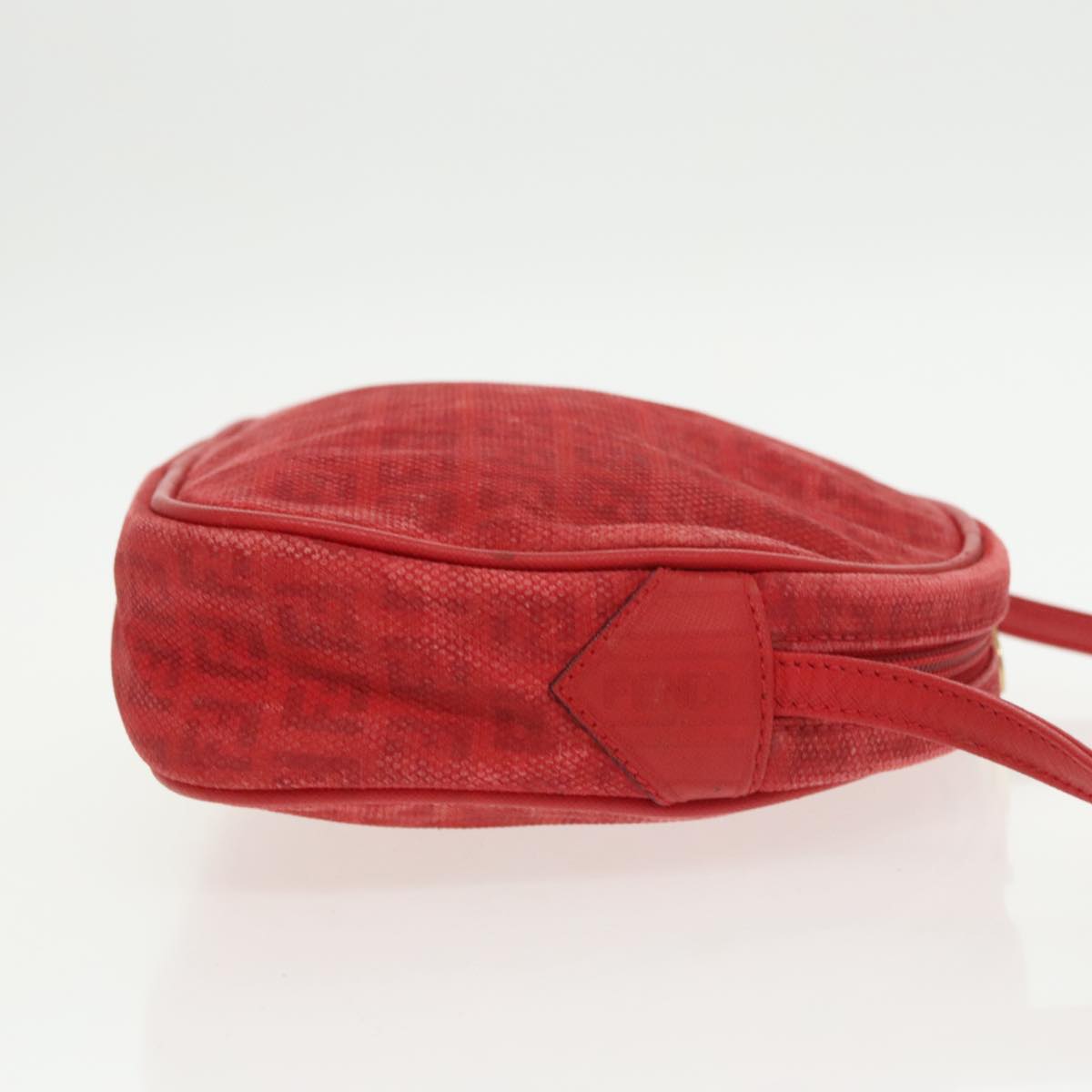 FENDI Zucchino Canvas Shoulder Bag Coated Canvas Red ti2358