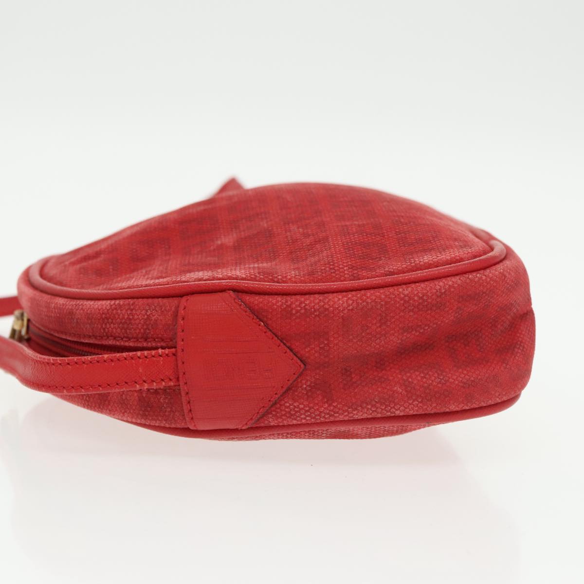 FENDI Zucchino Canvas Shoulder Bag Coated Canvas Red ti2358